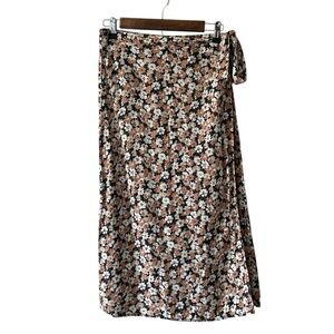 NWOT Urban Romantics Black Pink Floral Wrap Skirt Size Small